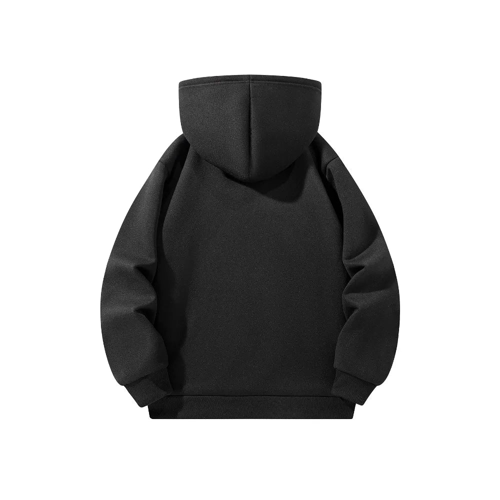 Men's Half Zipper Hooded Hoodies New Solid Color Long Sleeve Sweatshirts Autumn Loose Sport Warm Sweats Fashion Casual Pullover