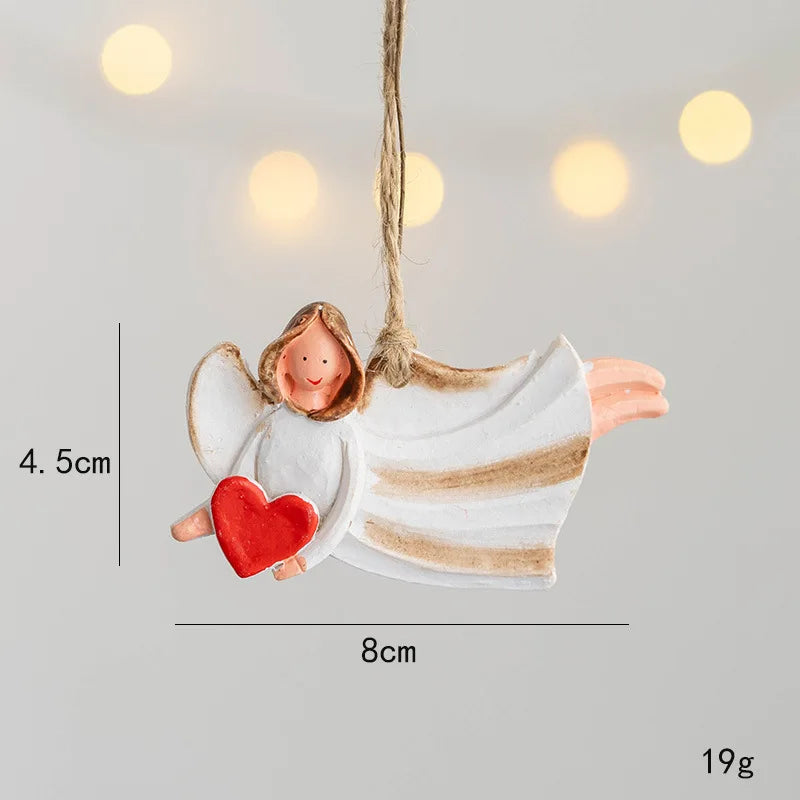 Merry Christmas Resin Christmas Santa/angel/Snowman Pendant Christmas Tree Decoration Xmas Ornaments 2023 Navidad New Year Decor