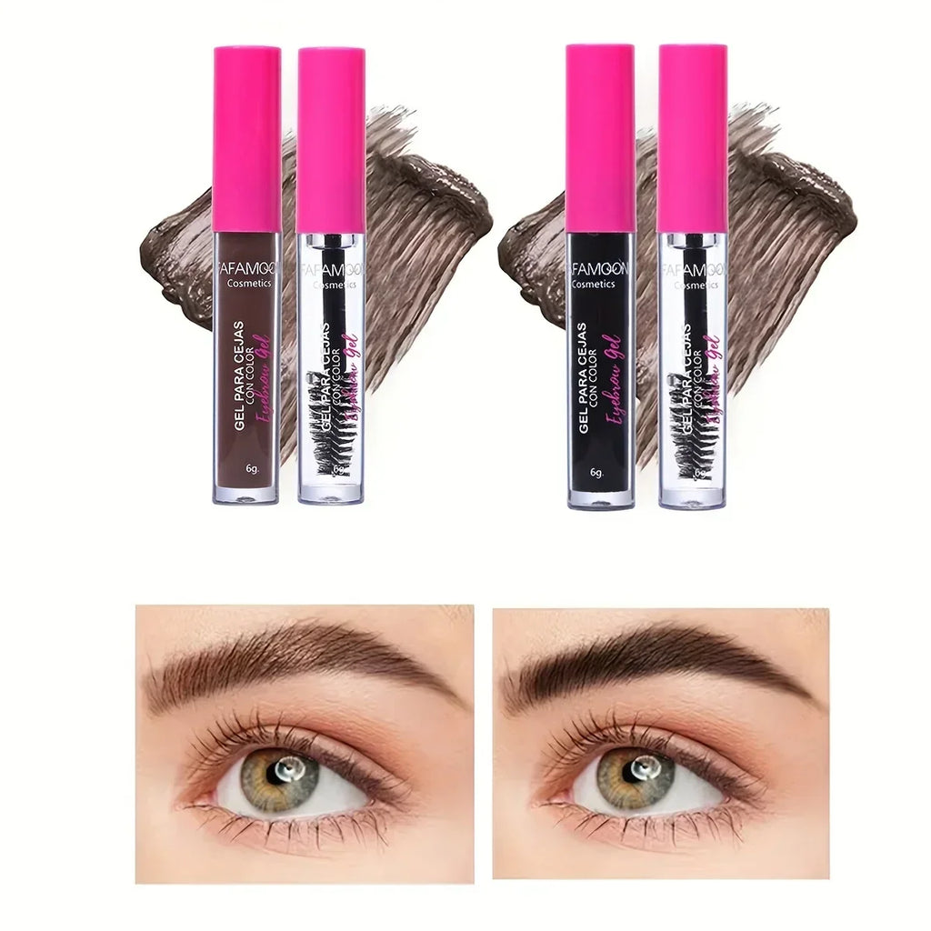 Waterproof Tinted Brow Gel Kit, Rich Auburn & Clear Setting Brow Glue, Fast Sculpt Long-Lasting Eye Makeup