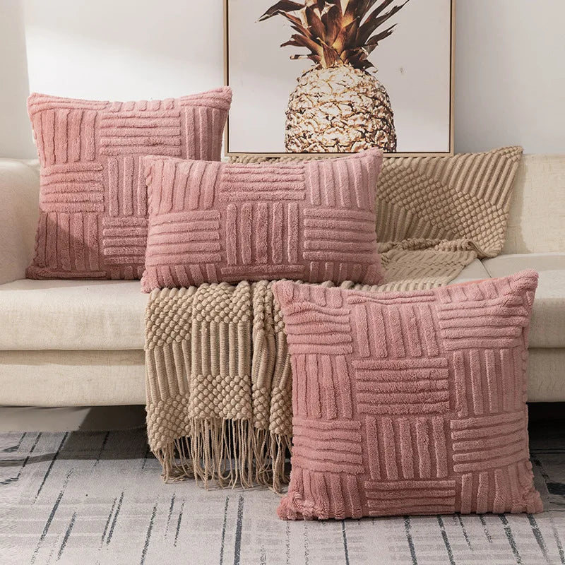 Pillow Case Woven Plush Pillowcase Office Sofa Waist Cushion Pillow Head Cushion Luxury 45x45cm Decorative Pillows For Sofa