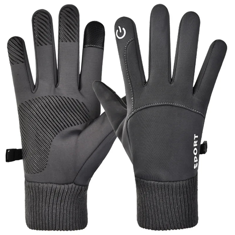 Winter Warm Full Fingers Waterproof Wind proof Cycling Outdoor Sports Running Motorcycle Ski Touch Screen Fleece Gloves