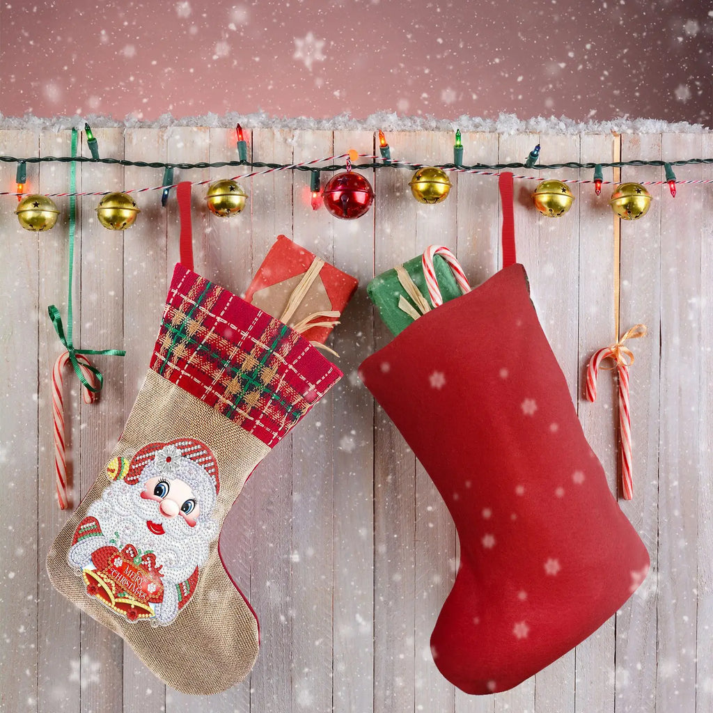 Diamond Painting DIY Christmas Stockings Handiwork Sticking Drills Christmas Candy Bags Gift