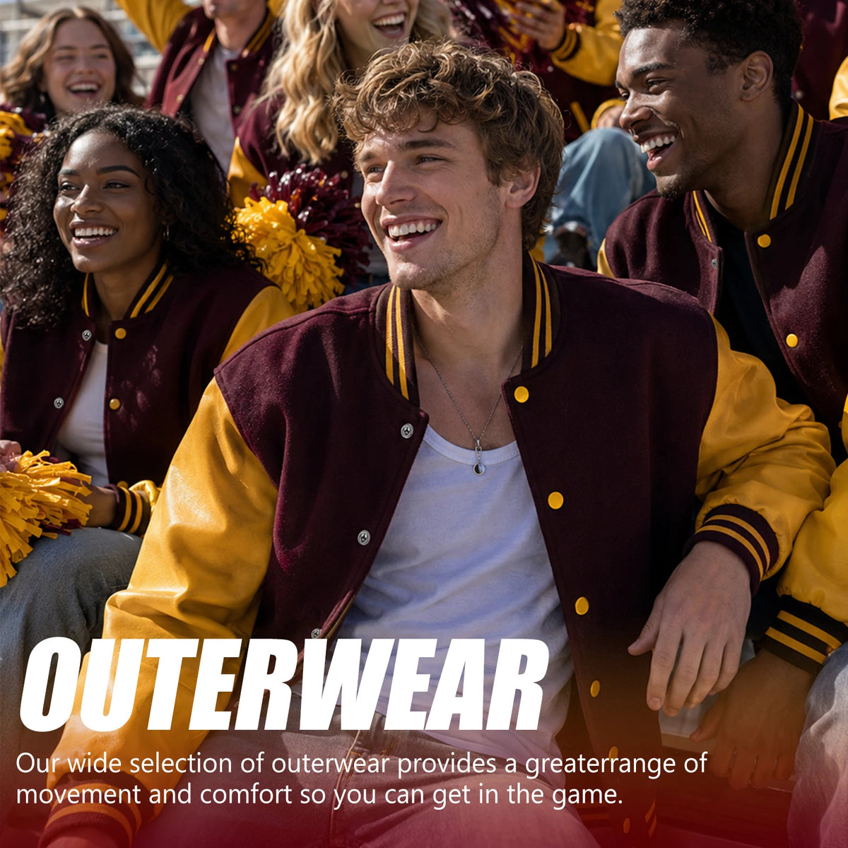 Mens Classic Varsity Jacket Vintage Letterman Style Baseball Coat Multiple Colors Available Streetwear with Faux Leather Sleeves
