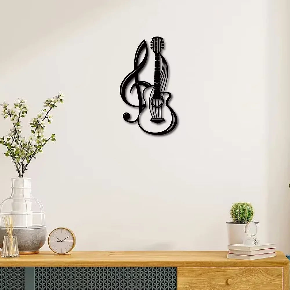 1pc Metal Wall Sign - Musical Note & Violin Pattern. Iron Art Wall Decoration.For Garden,Kitchen, Hotel & Balcony. Home Decor