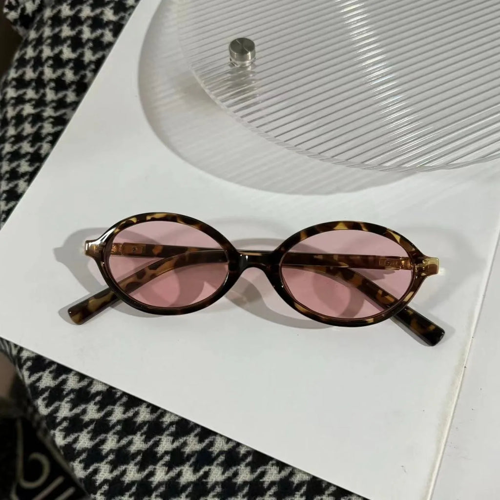 4PCS Fashion Korean Sweet Cool Spicy Girl Sunglasses for Women Men  Retro Oval Fashion Eyewear