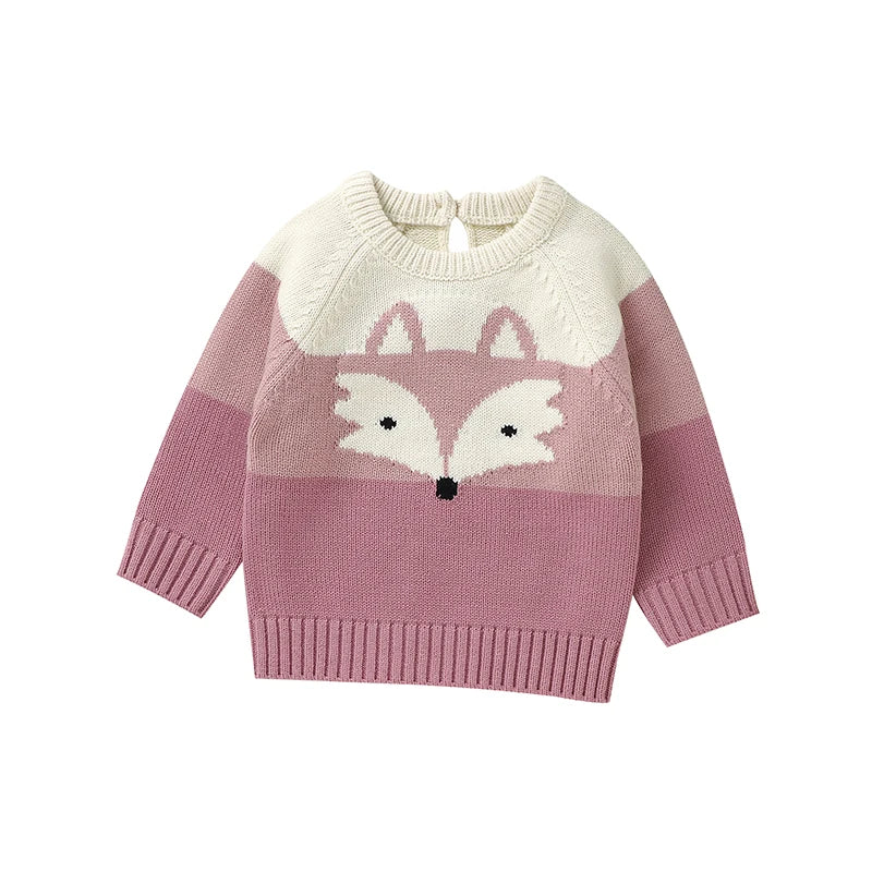 Baby Sweaters Knitted Newborn Kid Clothing Fashion Striped Cute Fox Tops Outerwear Infant Girls Boys Pullover Long Sleeve Autumn