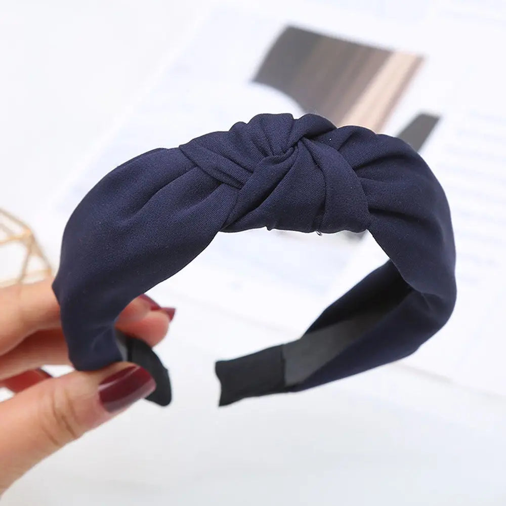 Women Girls Wide Top Knot Hair Bands Headdress Solid Color Cloth Headband Bezel Girls Hairband Hair Hoop Female Hair Accessories