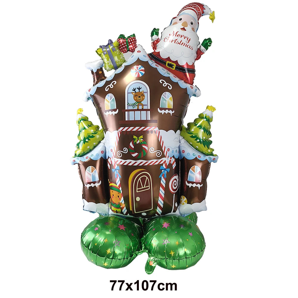 Christmas Indoor Decor Hormel Party Balloon Large Standing Street Light Santa Claus Snowman Balloon Xmas Christmas Balloon