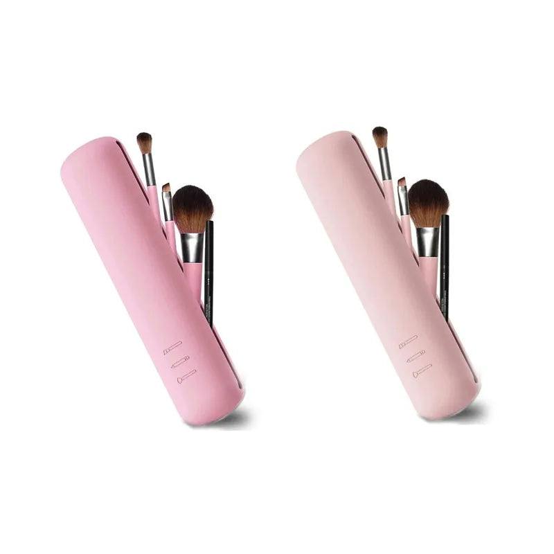 Silicone Brow Pencil Case Makeup Brush Eyeshadow Brush Storage Set Dust-Proof Simple Portable Travel Bag Specific