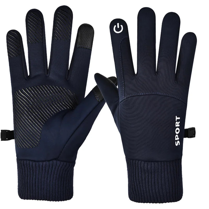 Winter Warm Full Fingers Waterproof Wind proof Cycling Outdoor Sports Running Motorcycle Ski Touch Screen Fleece Gloves