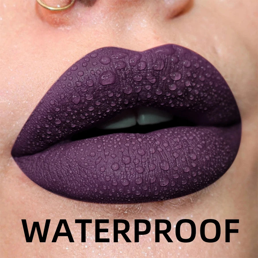 19 Colors Matte Velvet Lip Gloss Waterproof Liquid Lipstick Nude Black Lips Tint Makeup Lip Glaze Cosmetics Red Lip Stain Beauty