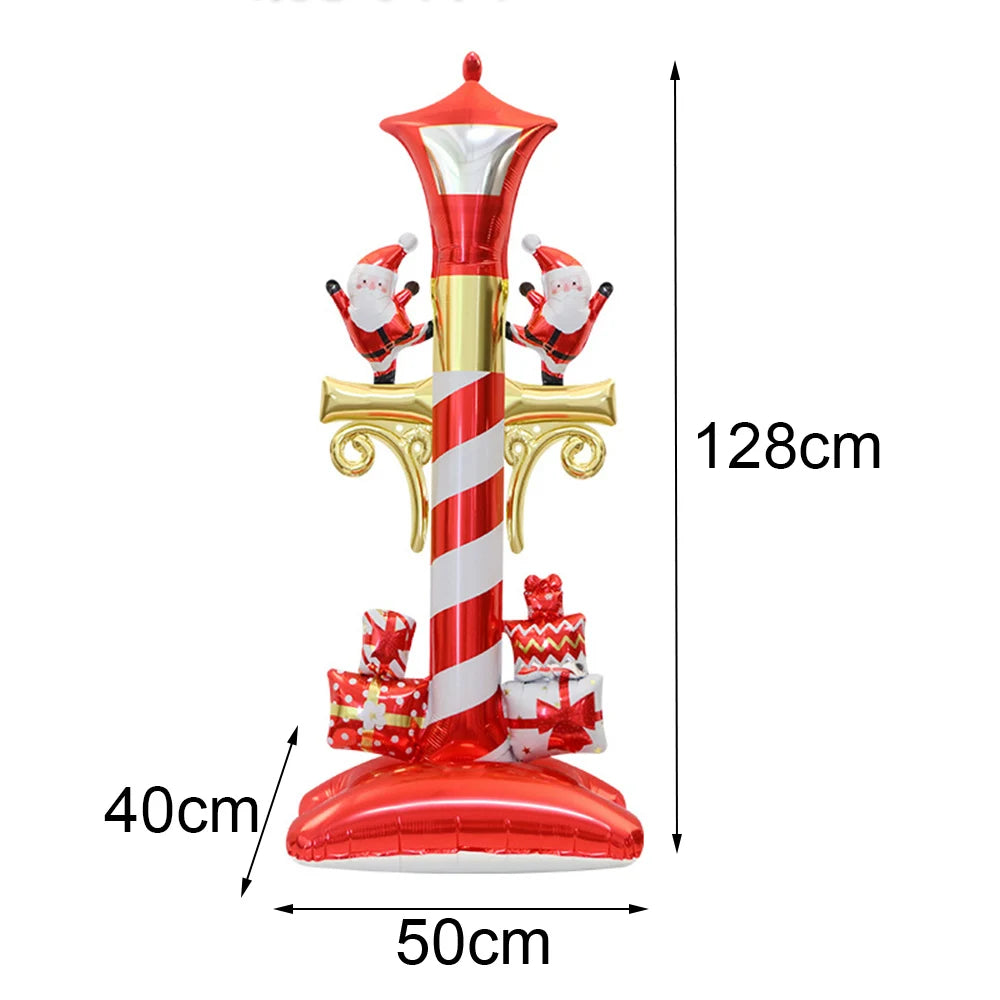 Christmas Indoor Decor Hormel Party Balloon Large Standing Street Light Santa Claus Snowman Balloon Xmas Christmas Balloon