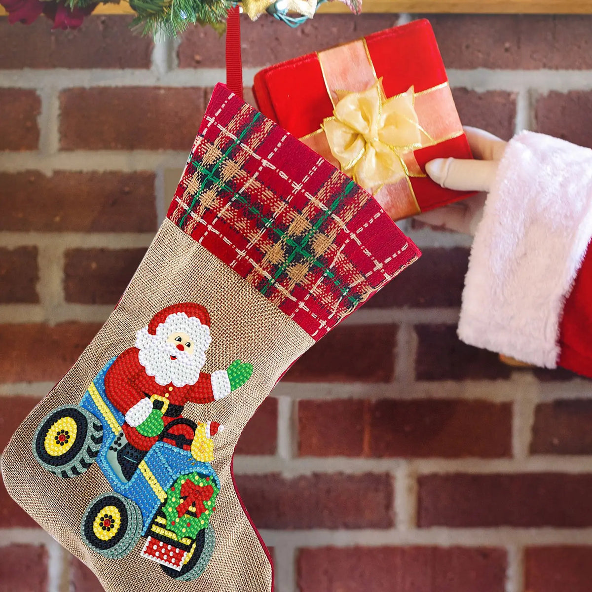 Diamond Painting DIY Christmas Stockings Handiwork Sticking Drills Christmas Candy Bags Gift