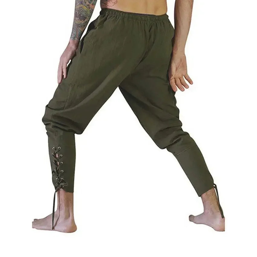 Drawstring Pirate Pant Viking Costume for Men Renaissance Medieval Pants Halloween Costume Adult Cosplay Trendy Streetwear