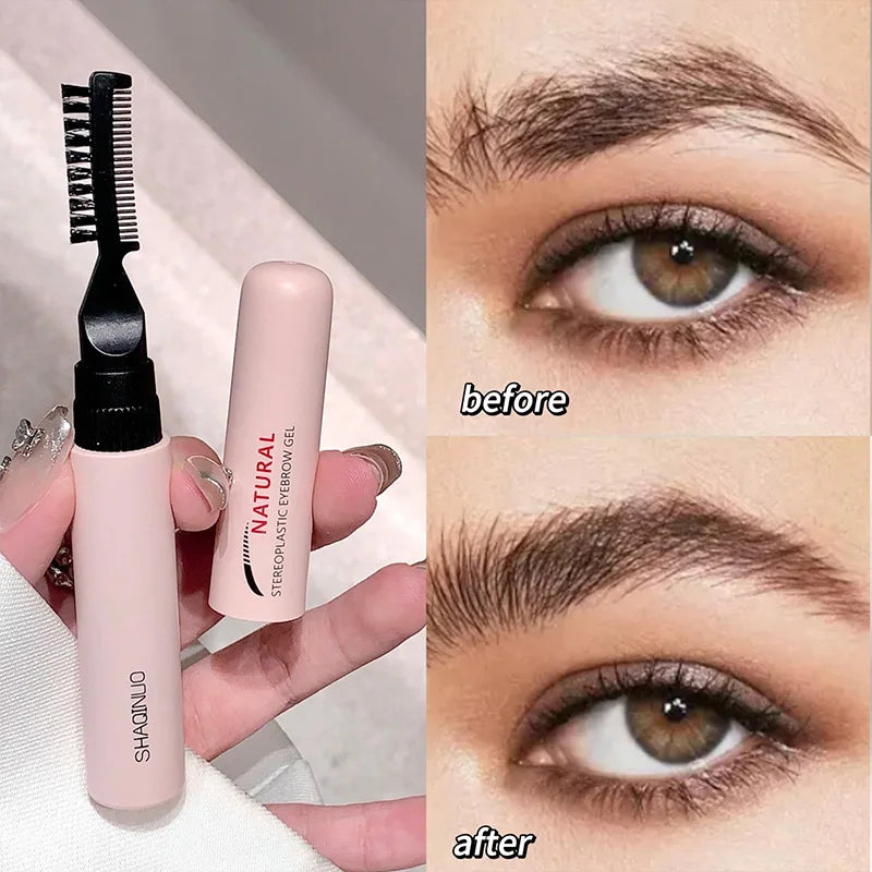 SHAQINUO Natural 3D Brow Gel - Waterproof, Sweat-Resistant, and Film-Forming for Wild, Shaped Brows