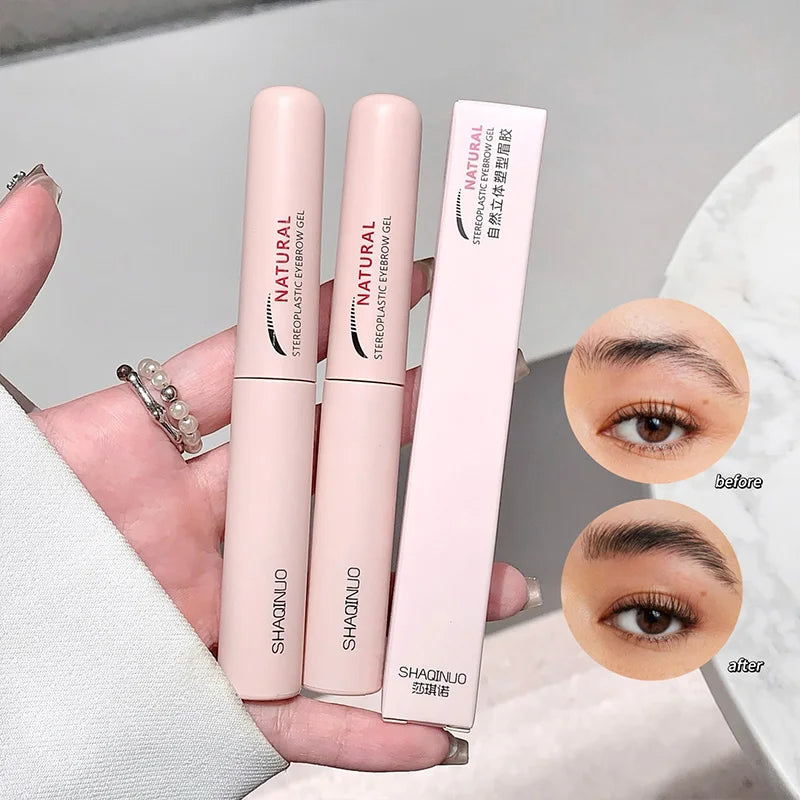 SHAQINUO Natural 3D Brow Gel - Waterproof, Sweat-Resistant, and Film-Forming for Wild, Shaped Brows