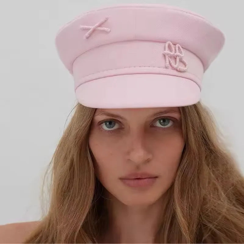 Winter Ladies Luxury Design Brand Octagonal Cap Letter Military Cap Pink Khaki Newsboy Hat Fall Baker Boy Cap Designer Cap