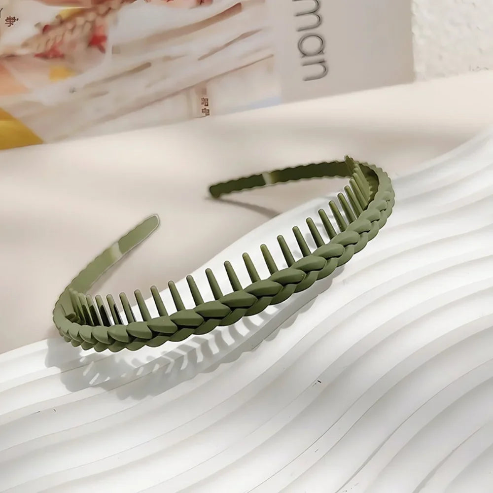 Fashion Plastic Twist Cross Headband for Women Girls with Teeth Non-slip Flexible Hoop Wash Face Hair Styling Accessories New