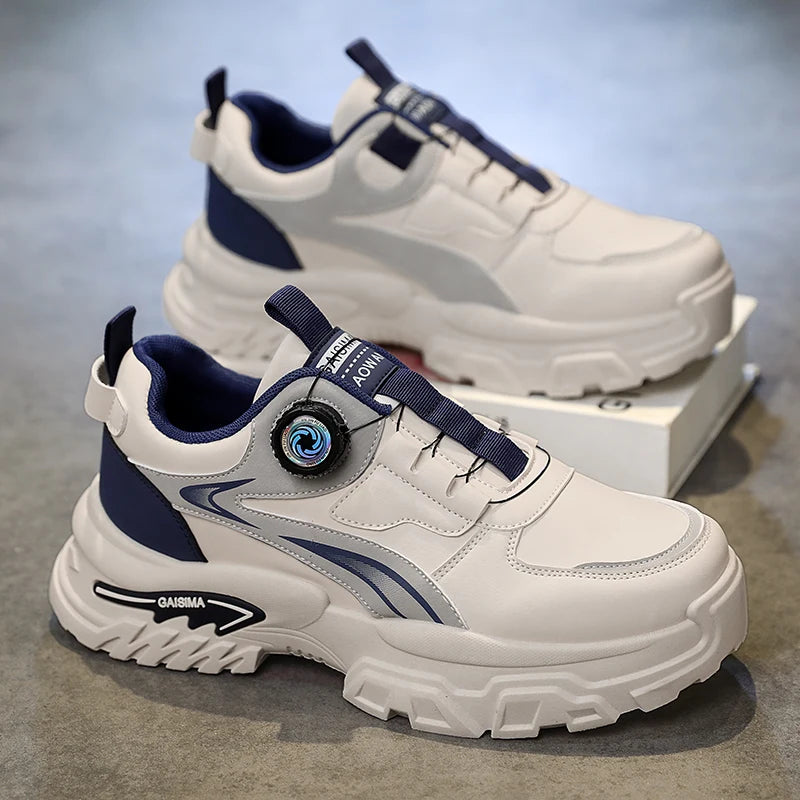 2025 Autumn New Men's Versatile High-Top Trendy Thick-Soled Running Shoes Breathable Casual Trendy Shoes