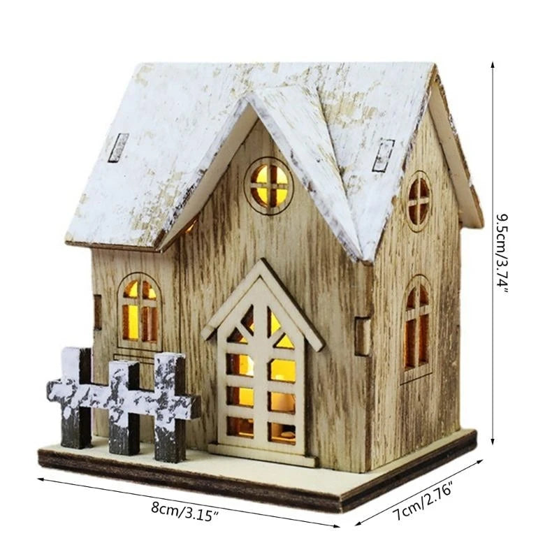 Christmas Decor House LED Light Desktop Ornament Festive Atmospheres Enhancer for Home, Offices, and Store Decor