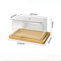Nordic Countertop Bamboo Butter Dish Plate with Transparent Acrylic Lid Kitchen Storage Butter Container Box Butter Tableware