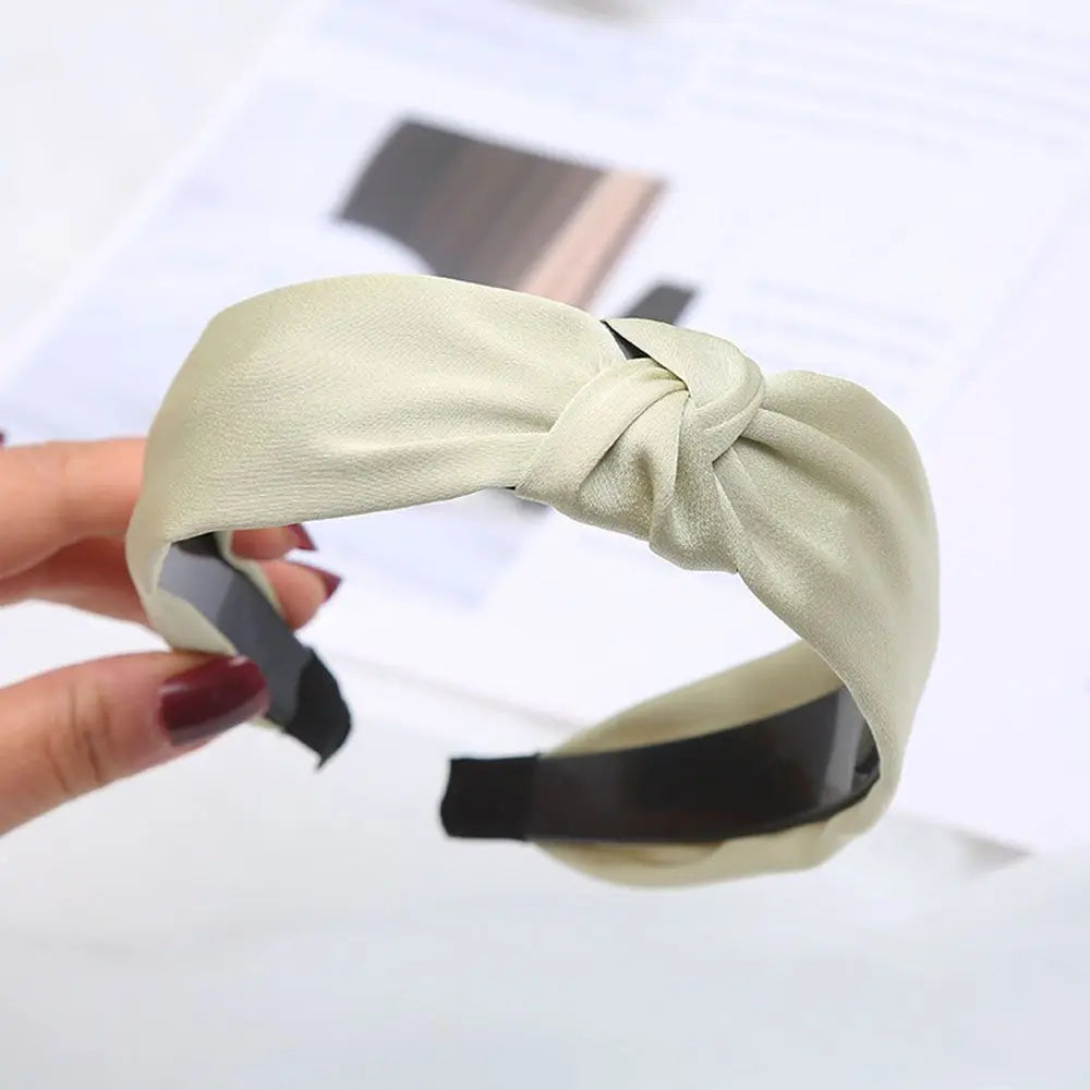 Women Girls Wide Top Knot Hair Bands Headdress Solid Color Cloth Headband Bezel Girls Hairband Hair Hoop Female Hair Accessories