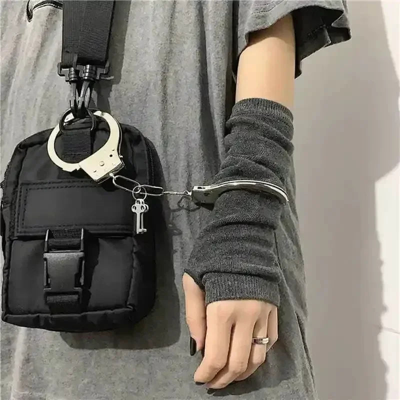Black Punk Long Fingerless Gloves Cuff for Women Men Sport Outdoor Gloves Elbow Mittens Cool Stretch Arm Warmer Y2k Accessories