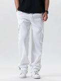 Mens Sweatpants Straight Fit Joggers for Sports and Streetwear Loose Oversized Drawstring Long Pants Men Multi-pocket Pants