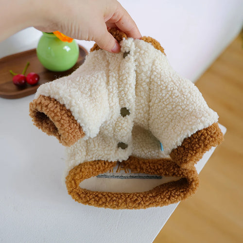 1Pc Cat Dog Pet Clothes Plush Zoo Sweater Bear Jacket Winter Thickened Warm and Cold Cat Jacket