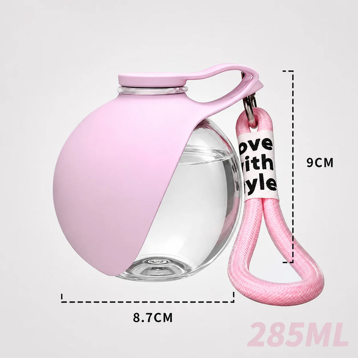 285ml Portable Dog Water Bottle Stainless Steel Travel Pet Water Dispenser Puppy Water Bottle for Outdoor Walking Hiking