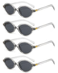 4PCS Fashion Korean Sweet Cool Spicy Girl Sunglasses for Women Men  Retro Oval Fashion Eyewear