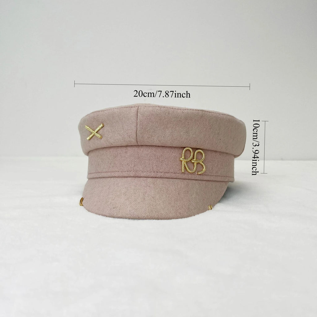 Winter Ladies Luxury Design Brand Octagonal Cap Letter Military Cap Pink Khaki Newsboy Hat Fall Baker Boy Cap Designer Cap