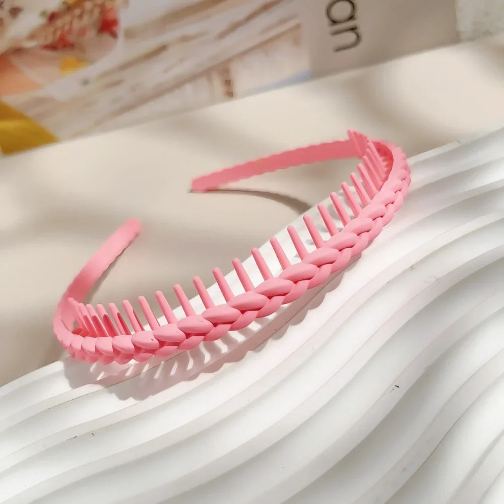 Fashion Plastic Twist Cross Headband for Women Girls with Teeth Non-slip Flexible Hoop Wash Face Hair Styling Accessories New
