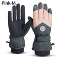 Winter Snowboard Ski Gloves PU Leather Non-slip Touch Screen Waterproof Motorcycle Cycling Fleece Warm Riding Gloves
