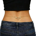 Gothic Heart Flame Waist Chain Sexy Punk Metal  Waist Belly Belt Chain Y2K Body Chain for  Beach Bikini Party Outfit Jewelry