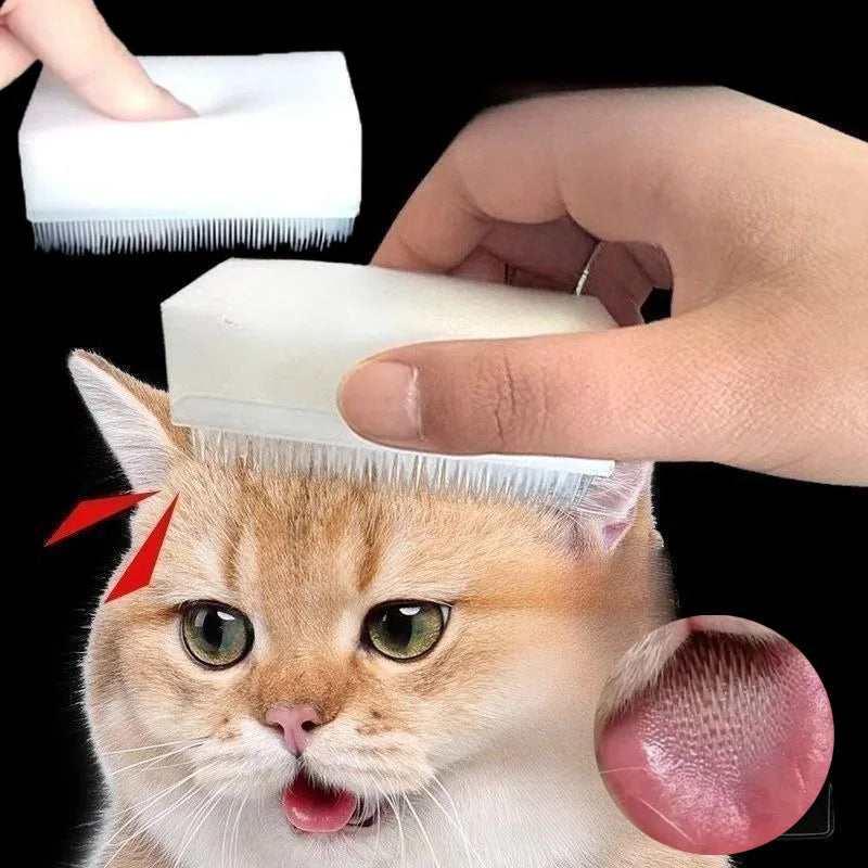 Tongue Sensory Cleaning Brush Soft Cat and Dog Tongue Coating Brush Double-sided Sponge Cat Tongue Comb Cat Massage Brush