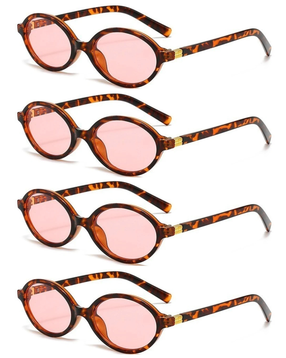 4PCS Fashion Korean Sweet Cool Spicy Girl Sunglasses for Women Men  Retro Oval Fashion Eyewear
