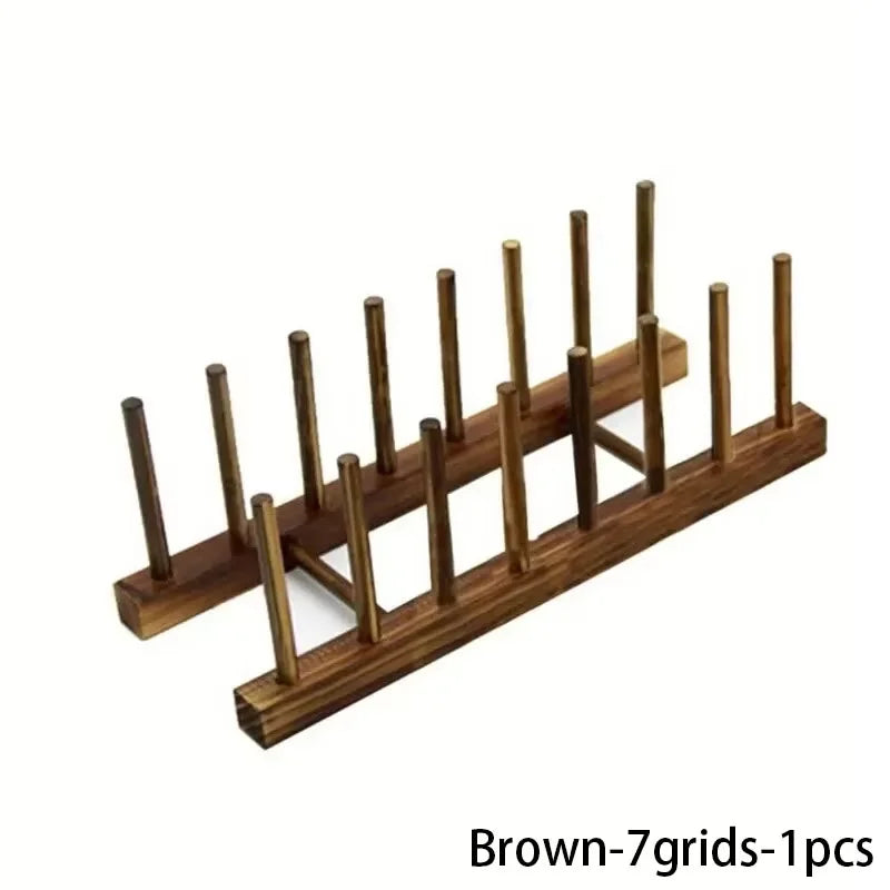 Multi Functional Storage Rack Kitchen Storage Mechanism Tableware Drainage Wooden Tableware Drying Rack Kitchen Accessories