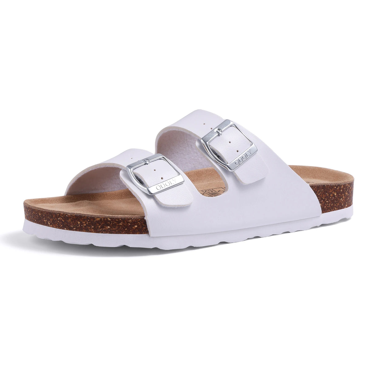 Kidmi Men's Cork Footbed Slide Sandal Slip On Sandals  Women Cork Sandals Nonslip Beach Sandals Female Adjustable Buckle Slides