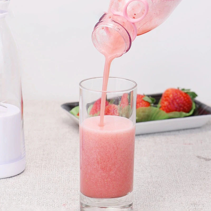 Mini Wine Bottle Juicer 420ml Portable Stirring USB Charging Juicer Cup Household Multifunctional Electric Juicer Household Item