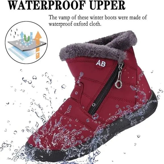 Women High‑Top Cotton Winter Boots Warm Anti‑Slip Slip‑on Loafers Soft Plush Lined Comfort Casual Outdoor Daily Women Shoes
