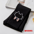 2023 Children Girls Leggings Cotton Elastic Waist Spring Autumn Thin Warm Plus Cute Print Bow Cat Kids Baby Bottom Part Pants