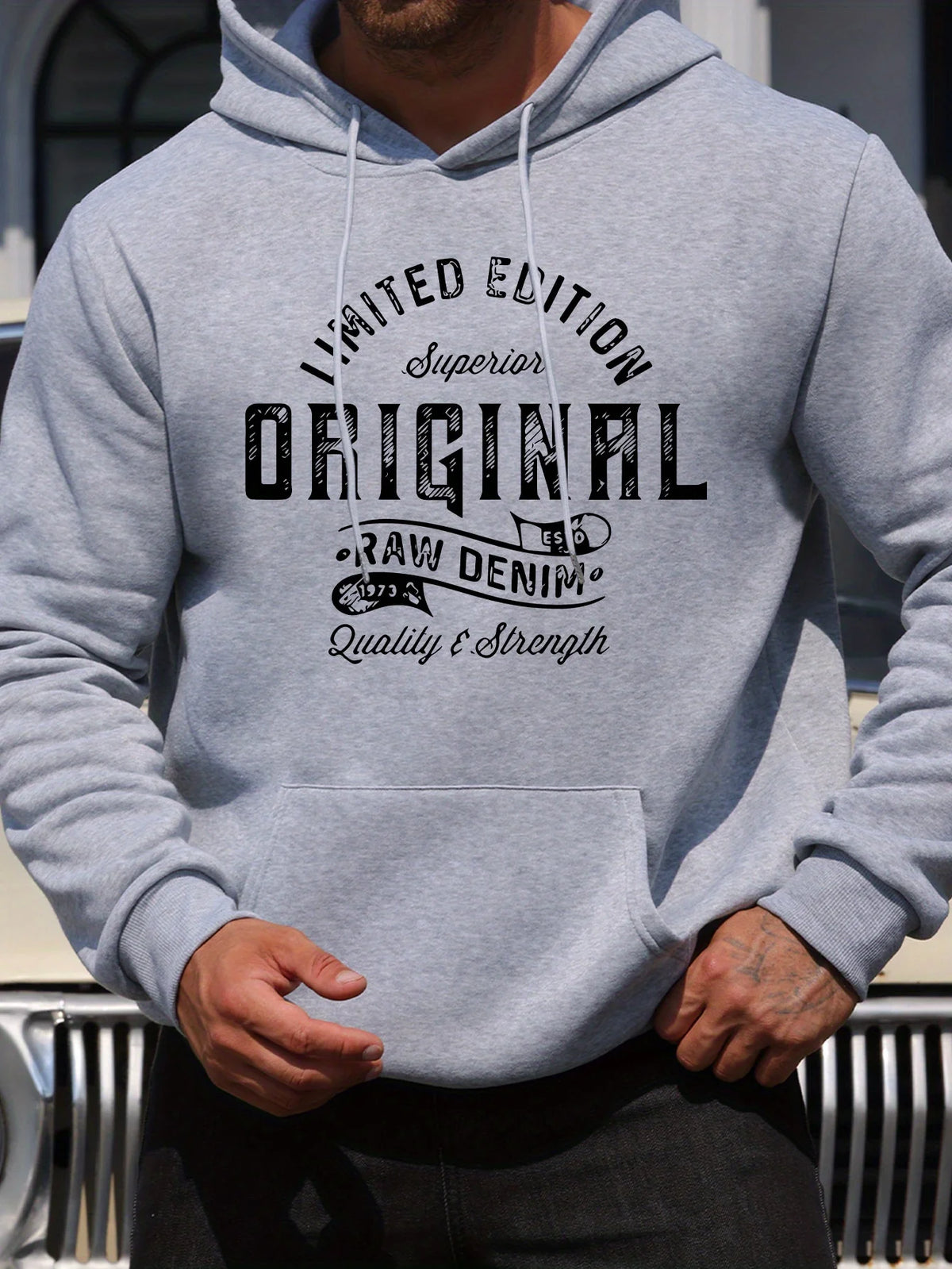 Men's Top Men's Long-Sleeved Round Neck Loose Plus Size Autumn and Winter Hooded Sweatshirt T-Shirt Top