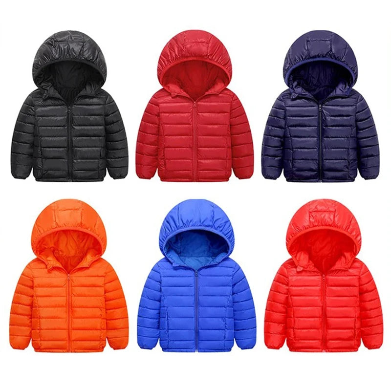 Autumn Winter Teen Boys Girls Warm Down Jacket Children Cotton Outerwear New Fashion Hooded Zipper Coats 3-12 Years Kids Clothes