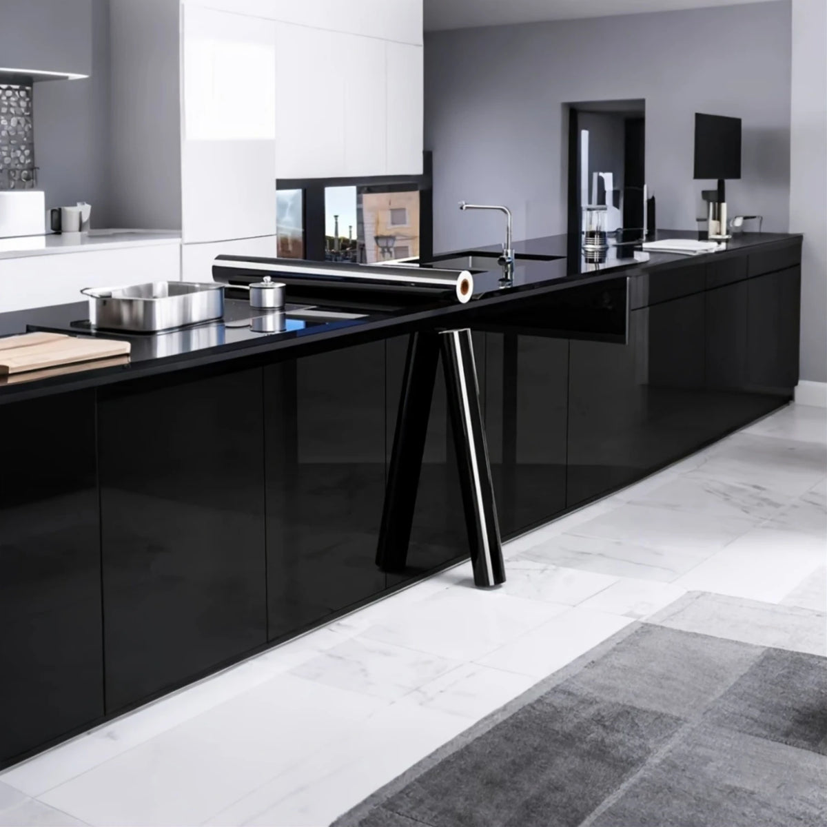 Marble Kitchen Oil-Proof Film Stove Waterproof Moisture-Proof Self-Adhesive Wallpaper Countertop Cabinet Renovation Tile Sticker