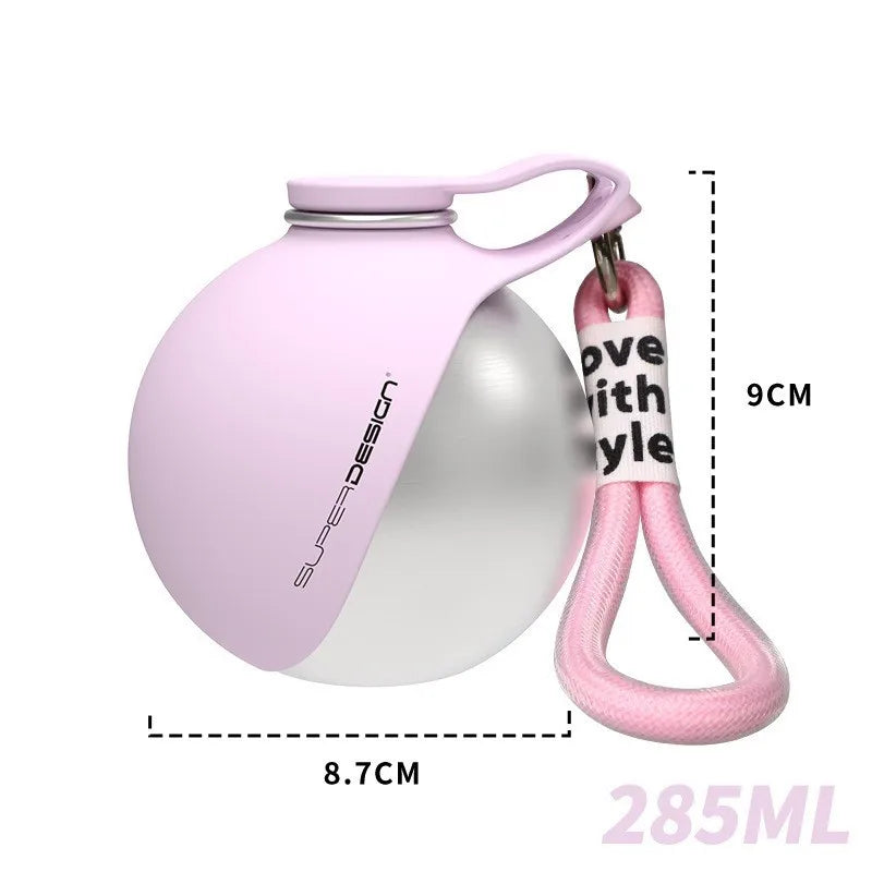 285ml Portable Dog Water Bottle Stainless Steel Travel Pet Water Dispenser Puppy Water Bottle for Outdoor Walking Hiking