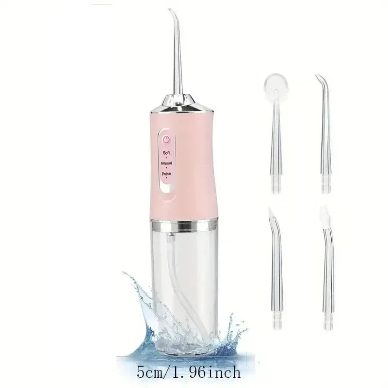 USB Rechargeable Water Flosser 300ml Portable 5 Nozzles 3 Modes Dental Irrigator Dental Odontología Kit Ferramentas