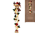 Glowing Christmas Door Decor Hangable Seasonal Accent Quilted Swag Christmas Lighted Door Decoration for Home Farmhouse Villa