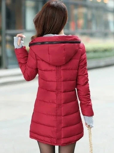 Fashion Casual Women Waterproof Down Cotton Jacket Autumn Winter Long Parkas Overcoat Warm Thick Lady Hooded Padded Coat