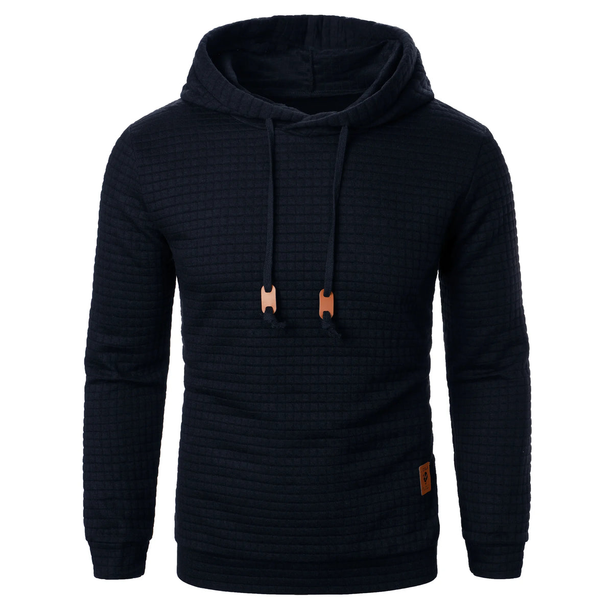 Autumn/Winter men's jacquard plaid hoodie long sleeve hoodie warm color hooded sweatshirt coat